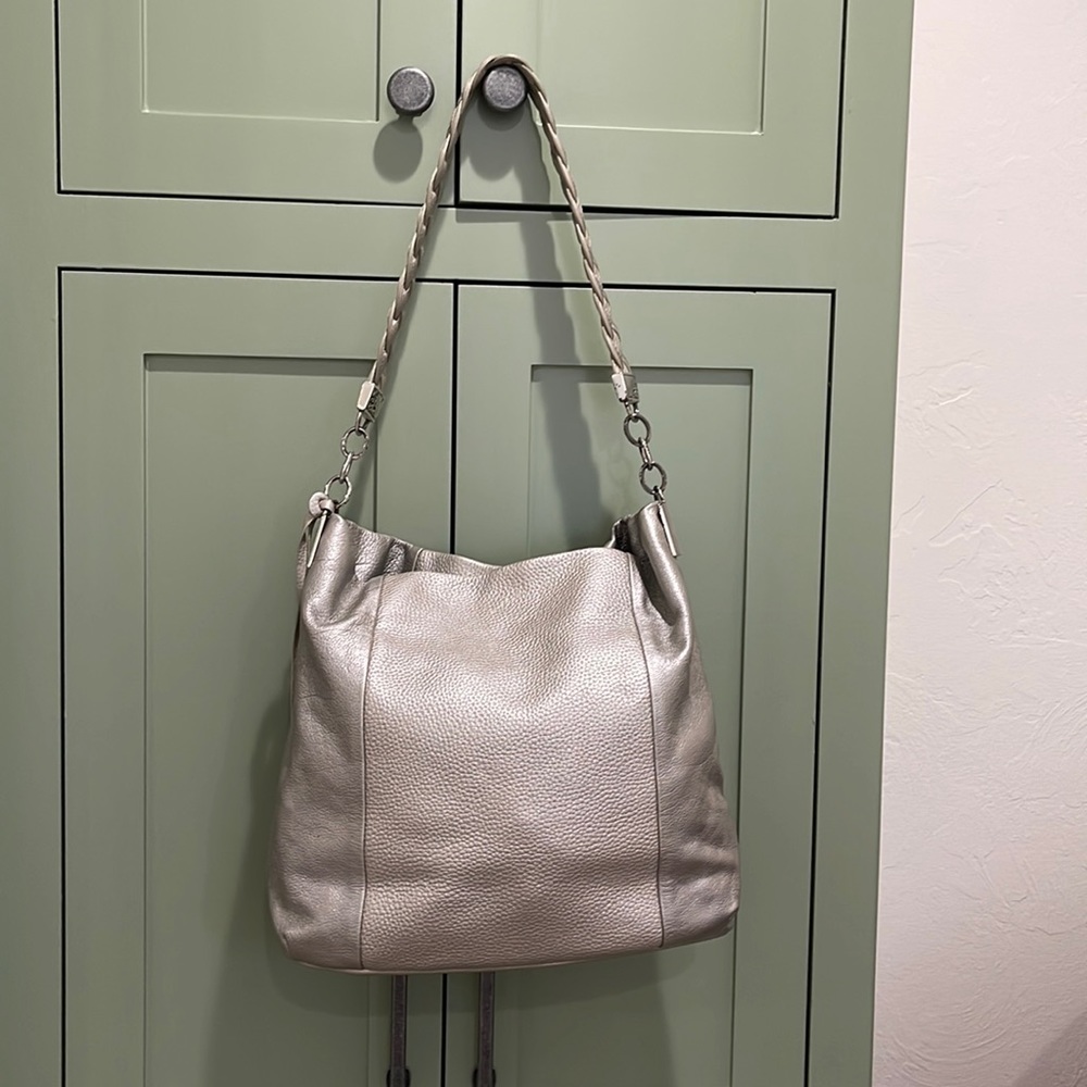 Brighton Silver Metallic Leather Purse